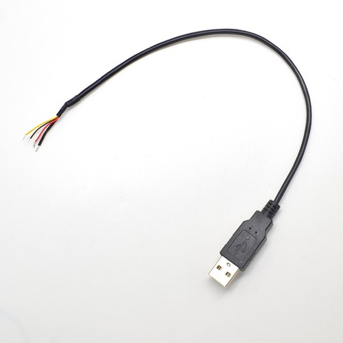 10pcs 30cm/1ft USB 2.0 Male Plug 4 Wire Shield DIY Pigtail Cable Black - Photo 6 sur 7