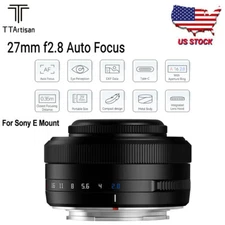 US TTArtisan Auto Focus 27mm F2.8 APS-C Fixed Camera Prime Lens for Sony E Mount
