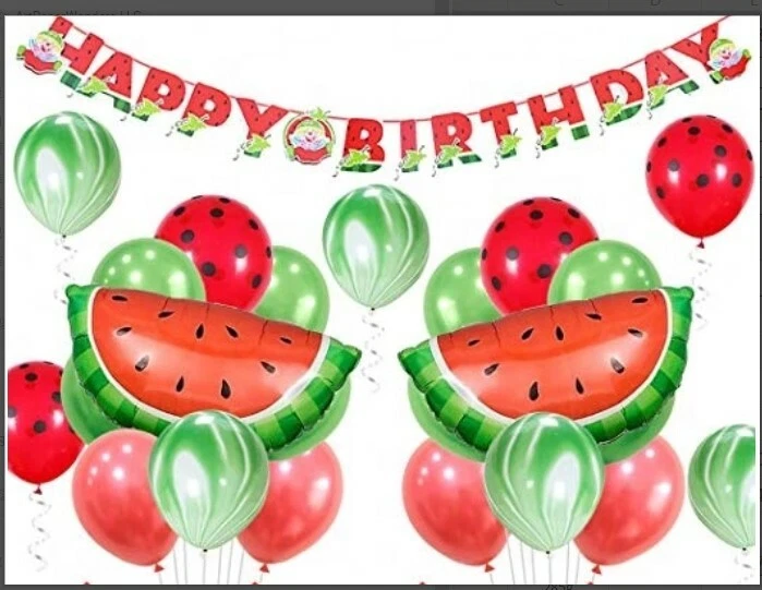西瓜生日套装派对套装西瓜气球蛋糕装饰横幅 — 第 2/4 张图片