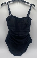 DKNY Women's One Piece Swimsuit Removable Straps Small Solid Black