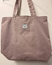 Herschel Pink Zip Top Tote Bag w/ Logo Patch,...