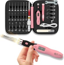 Upgraded Light Up Counting Crochet Hook Set,Light Counter,24-in-1