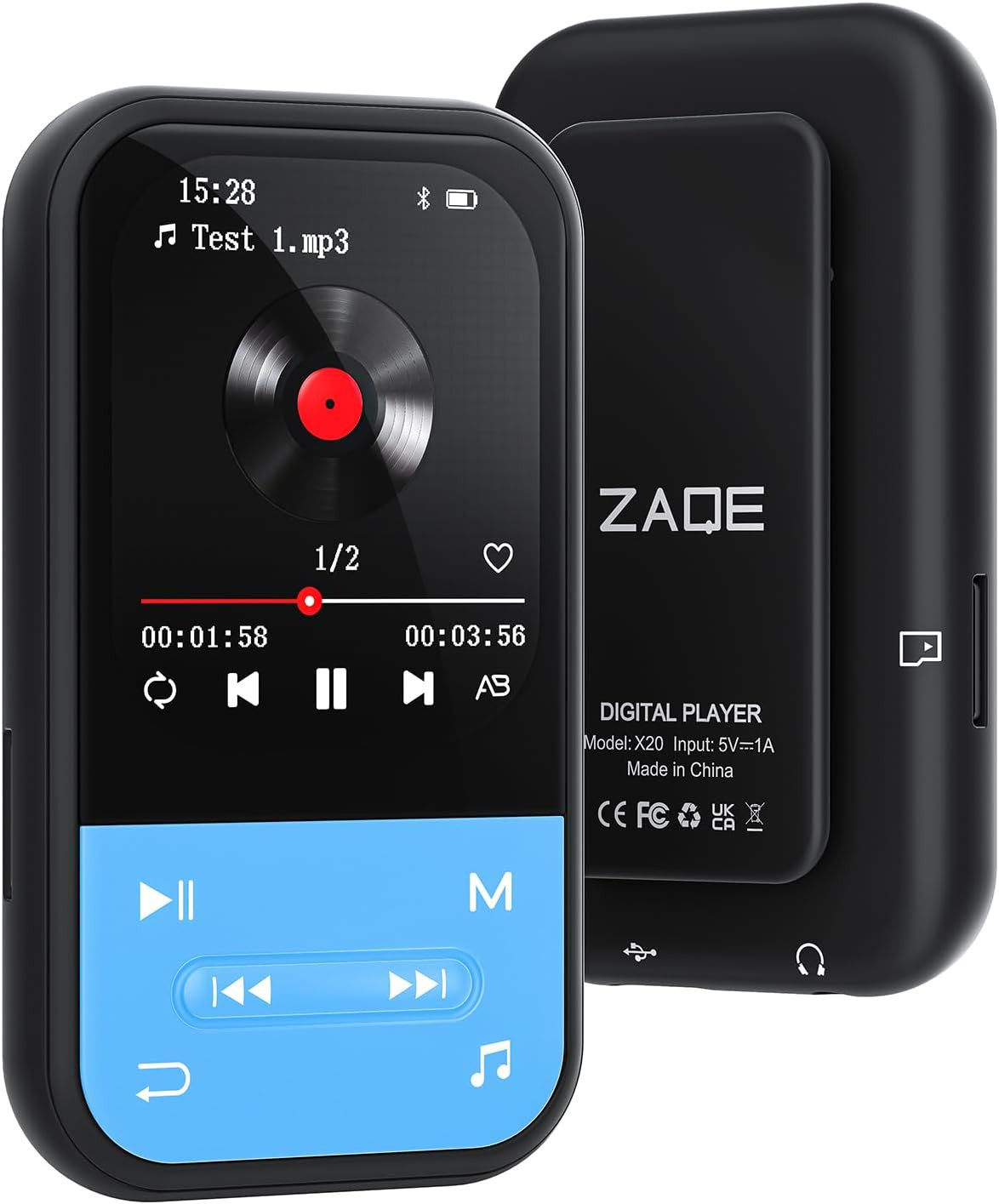 128GB MP3 Player with Clip, Music Player with Bluetooth 5.3, Lossless Sound, FM 