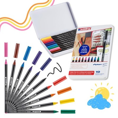 Fasermaler edding 1300 10er Set mehrfarbig 2mm Rundspitze Schule Bullet Journal