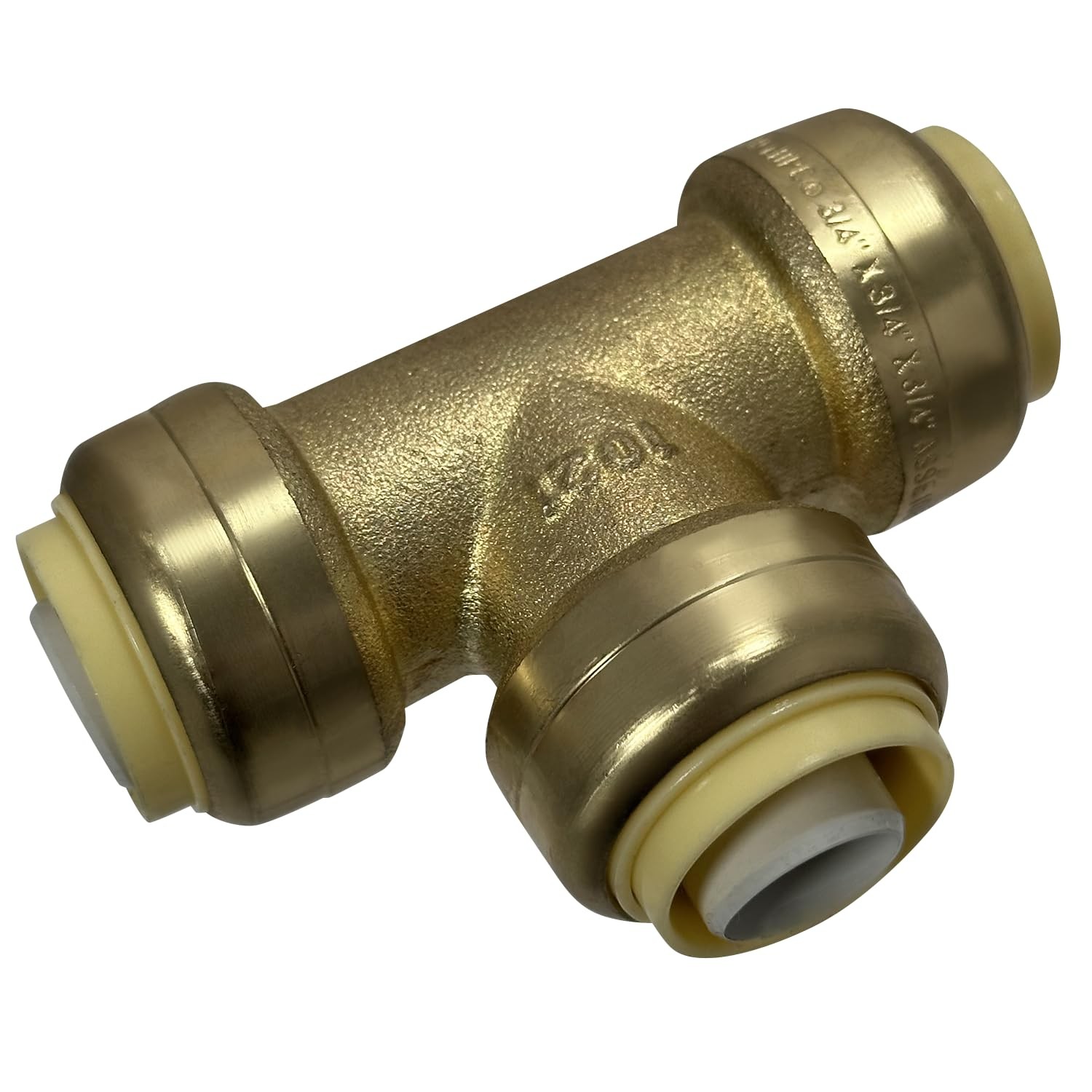 2 PCS 3/4"x3/4"x3/4" Inch Push Fit Tee To Connect Plumbing Brass Pipe Fitting