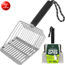 2026 Version Efficient Metal Cat Litter Scoop- Stainless Steel Cat Litter Scoop