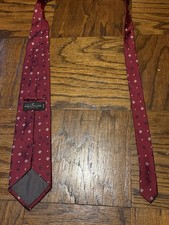 Carlo Palazzi Studio Mens Necktie Red Geometric Diamond 100% Silk Made In USA