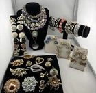 CORO JEWELRY LOT Wear Resell Vintage Rhinestone + Bulk Costume SIGNED MidCentury