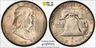 1953-S PCGS MS66 Franklin Silver Half with Green CAC Label, Gold Shield, Toned