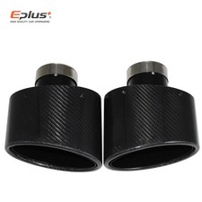 Universal Car Glossy Carbon Fiber Muffler Tip ExhaustPipe Stainless Silver Black