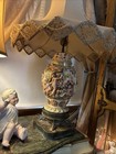 Vintage 35" CAPODIMONTE PAINTED PORCELAIN Table Lamp Italy 18 CHERUBS Amazing — photo 7