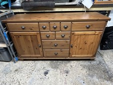 Solid Pine Wood Unit 7 Drawer 2 Door Cabinet