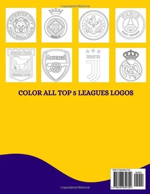 100 Logos Football Colouring Book: Fun Activity Book to Color Soccer Teams Badge - Picture 2 of 2