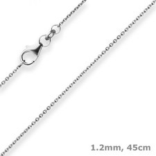 Collana Piatta Anker Chain in Oro Bianco 333 45cm con Anello Intermedio