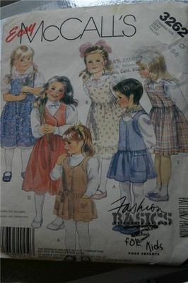 McCALL'S 3262 GIRLS JUMPER PATTERN MULTIPLE STYLES SIZE 4 5 6