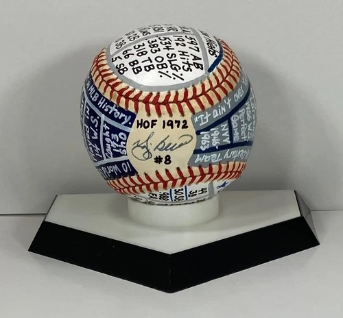Yogi Berra Signed OAL Baseball, VCBC SuperStats, Hand Painted, JSA, HOF, Yankees