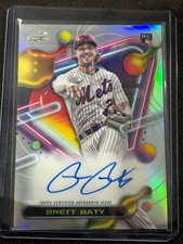 2023 TOPPS CHROME COSMIC BRETT BATY AUTO RC REFRACTOR METS 