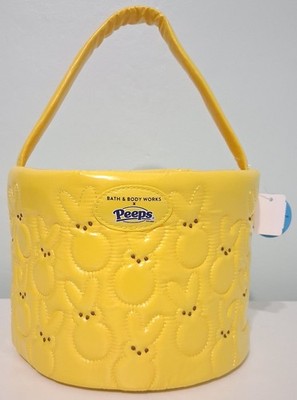 Bath & Body Works Peeps Yellow Marshmallow Bunnies Easter Gift Basket Bag NEW