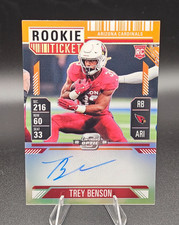 2024 Panini Contenders Optic Trey Benson RC Rookie Orange On-Card Auto #33/50. rookie card picture