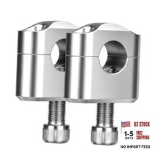 22mm 7/8" Standard Handlebar Risers Mount Clamps Motorcycle Handle Bar silver