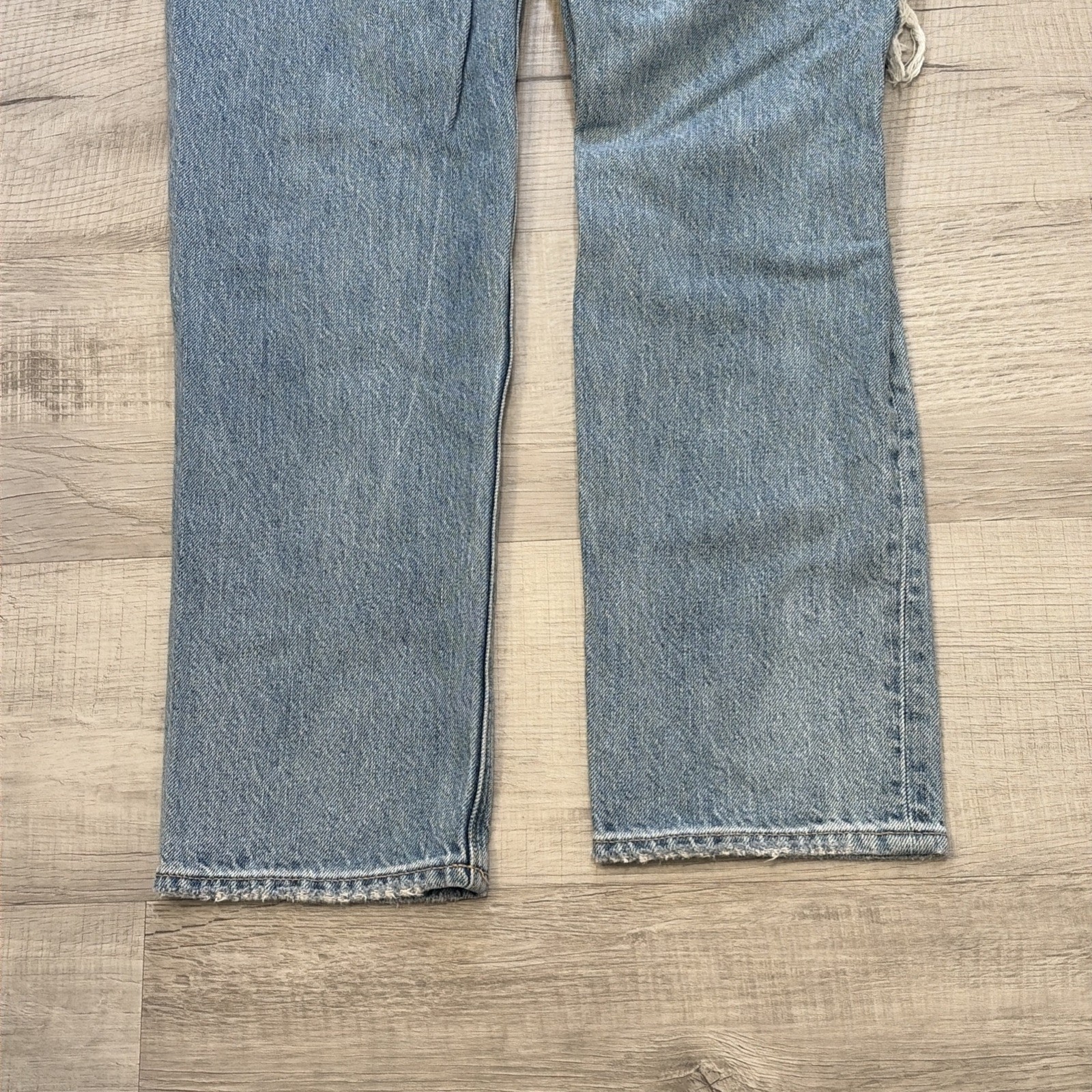 EUC American Eagle PATCHWORK Mom Straight JEANS S… - image 17