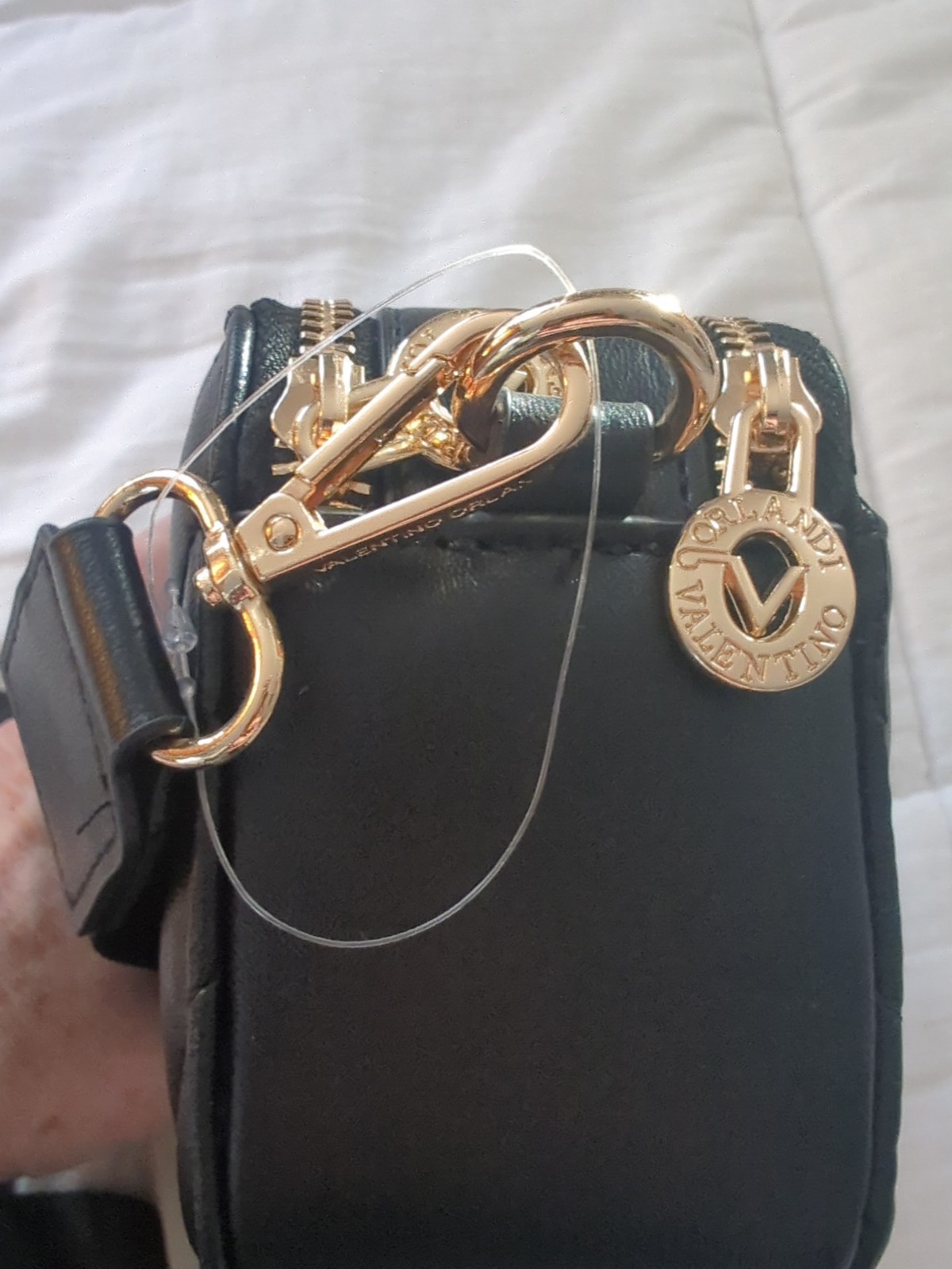 NWT Valentino Orlandi Black Quilted Leather Crossbody Bag  Style V3026 MSRP 260 thumbnail 6