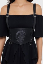 KILLSTAR Harness - Dead Thorn Gothic Unterbrust Geschirr mit Rosen und Mond