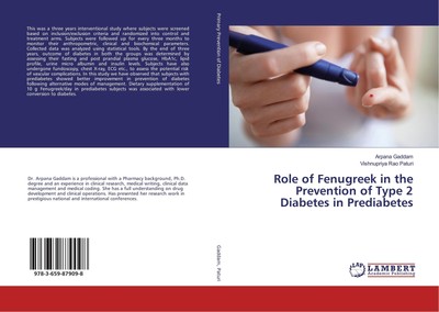 Role of Fenugreek in the Prevention of Type 2 Diabetes in Prediabetes Arpana Gad