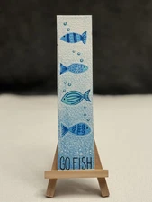 Hand Painted Bookmark - Go Fish , By Sara Jessup (SJessupArt) Signed by artist!
