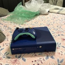 Microsoft Xbox 360 E Blue Console with Matching Controller