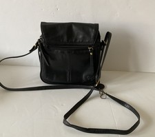 GIGI CLASSIC BLACK LEATHER CROSS-BODY/ SATCHEL/MESSENGER/SHOULDER HANDBAG