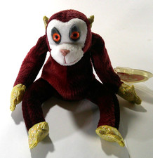 Chinese Zodiac MONKEY Ty Beanie Baby Plush Year 2000 Gold Color Paws Ears 8"