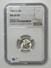 1941-S 10c Mercury Dime NGC MS66 FB ** XHKHK3053 ** Blast White!