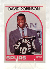 David Robinson 1989-90 NBA Hoops Rookie Card # 138 Spurs. rookie card picture