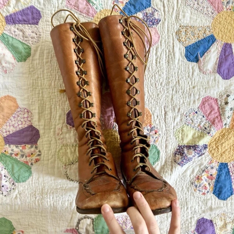 Botas vintage con cordones marrón Zodiac Campus años 70 para mujer 7,5 hechas en EE. UU. Foto 4 de 4