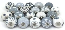 Indian Handmade Ceramic Door Knobs Lot of 10 PC Kitchen Drawer Door pulls handle