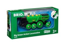 BRIO WORLD Big Green Action Locomotive 33593 Battery Powered Head light Function