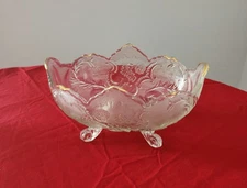 Vintage 1950s Jeanette Glass Lombardi 22K Gold Rim Hospitality Bowl Collection