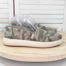 Toms Alpargata Mallow Camouflage Canvas Slip On Flats Green 8 Women