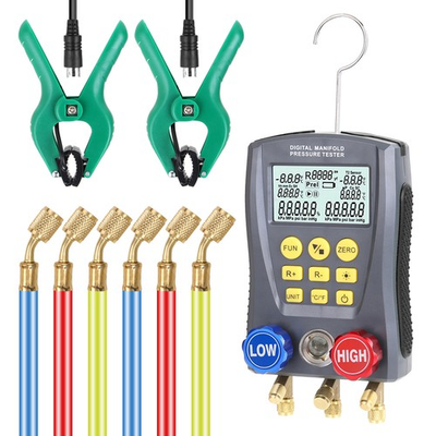 #ad Digital Manifold Gauge Set Refrigeration Vacuum Pressure Temperature Tester $82.34