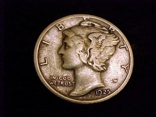 1925-P Mercury Dime,  Very Fine in grade.
