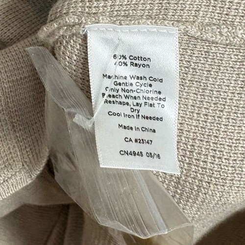 Talbots Tan And Gray Stripe Cardigan Size Medium - Picture 6 of 6