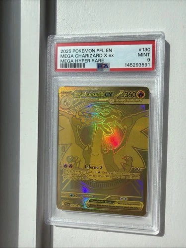 Pokemon TCG Mega Charizard X ex 130/094 Phantasmal Flames Mega Hyper Rare PSA 9