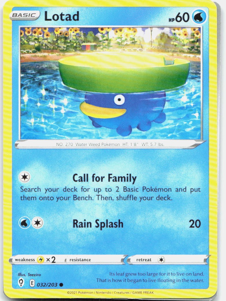 Lotad 032/203 Common Evolving Skies Pokemon Lightly Played