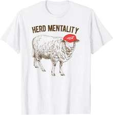 Herd Mentality Sheep for Trump Quote Saying Red Cap Meme T-Shirt