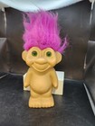 Troll Doll Bank Purple Hair 1991 Green Eyes With Plug Vintage TNT Gender Neutral — photo 1