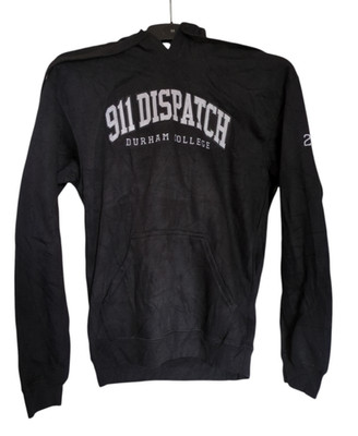 JPT Classics DURHAM COLLEGE 911 DISPATCH Hoodie Black Full Zip Unisex - Small