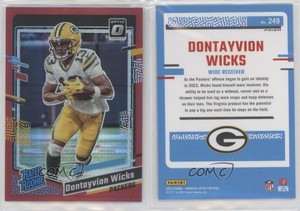2023 Panini Donruss Optic Rated Red Hyper Prizm Dontayvion Wicks #249 Rookie RC