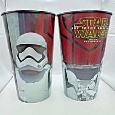 x2 Star Wars The Force Awakens Cinema Cup 2015 Lucas Film Berry Plastics 7.5"