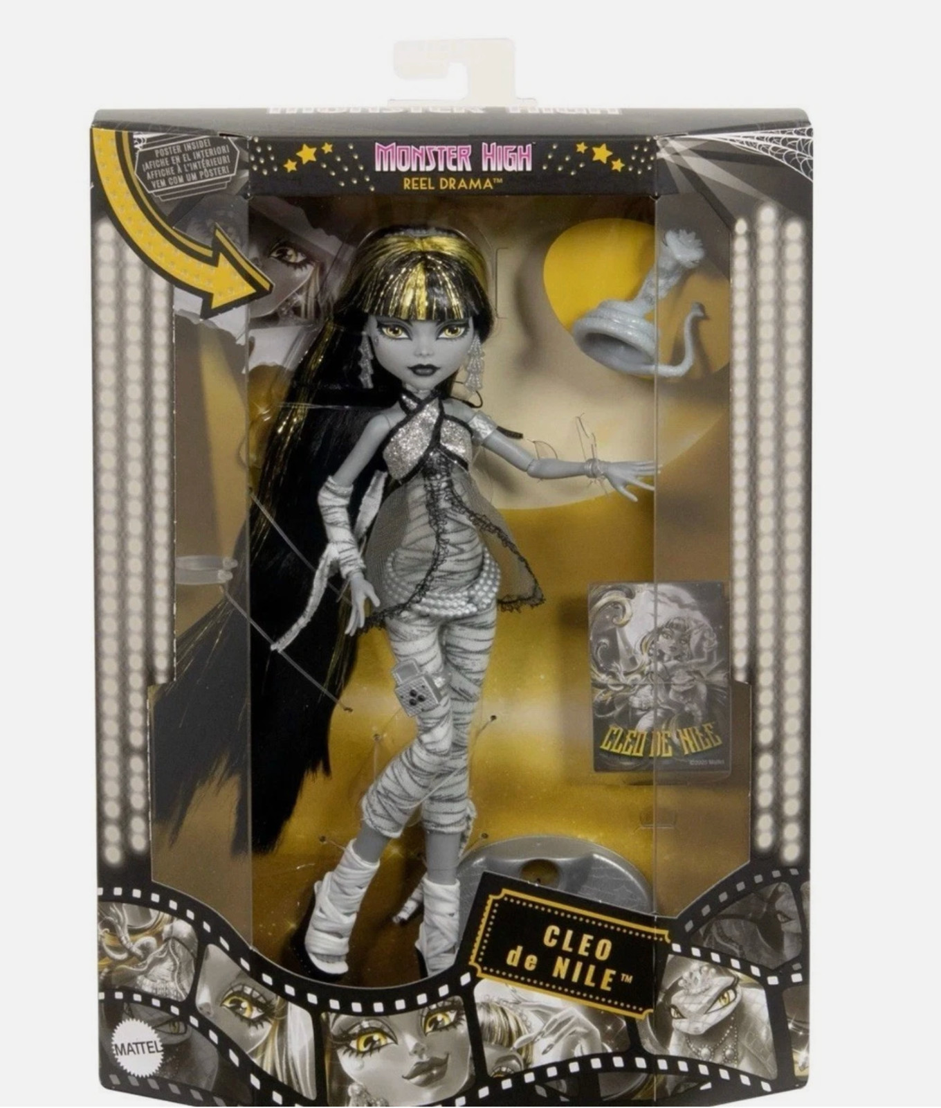 Monster High Reel Drama Cleo De Nile Black and White Collector Doll Mattel NEW!!